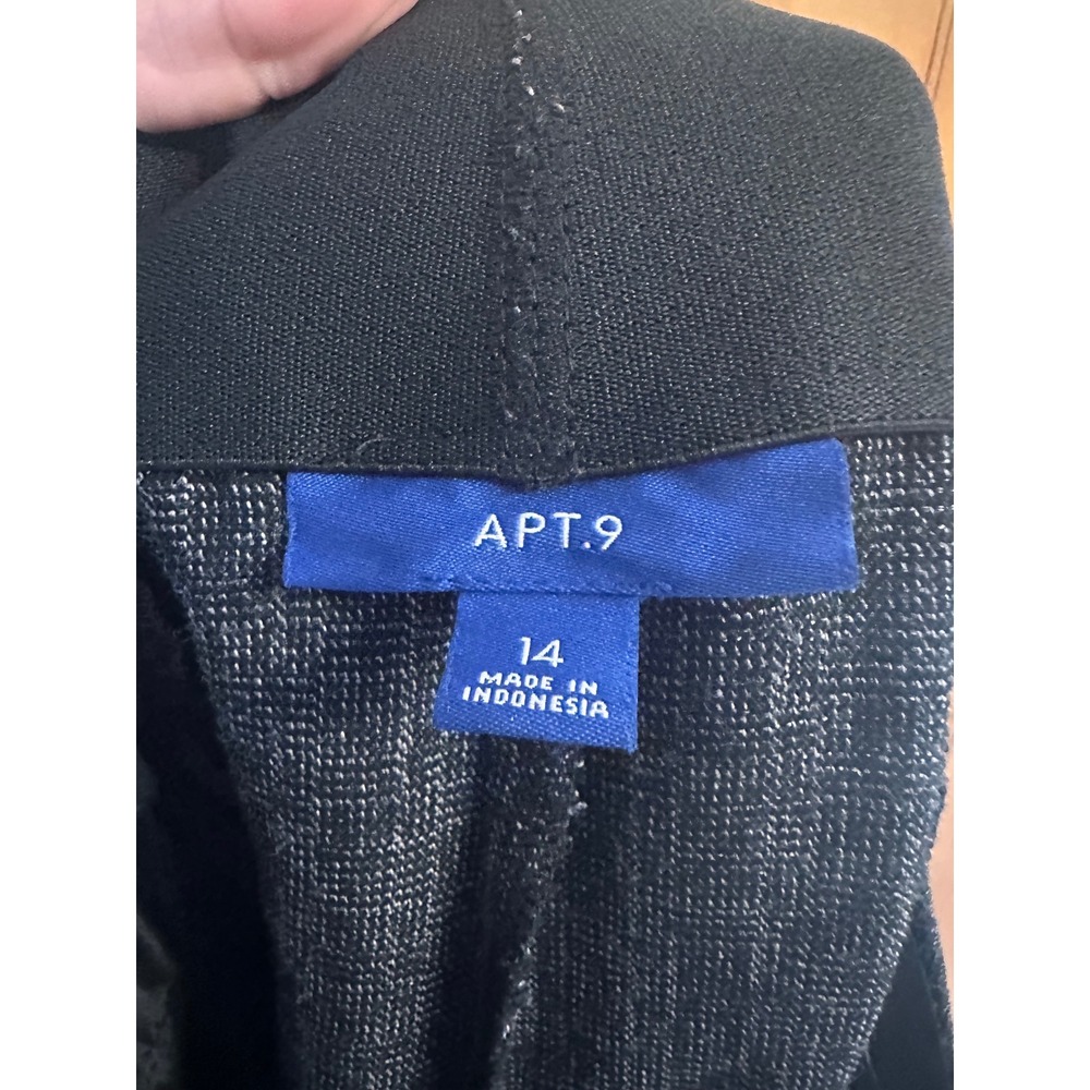 Apt. 9 Size 14 Dark Gray Textured Dress Office Straight Leg Career Trousers - Picture 6 of 9